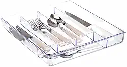 Porta Talheres Garfos Facas Colheres Organizador de Gavetas Acrilico Cozinha - LOBOY (Sem Tampa)