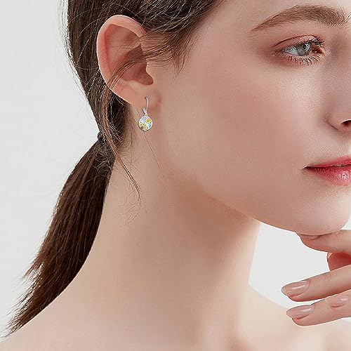 Image of LUHE Bee Earrings for Women 925 Sterling Silver Bumble Earrings with Honeycomb Honeybee Jewelry Dangle Gifts for Women