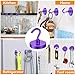 MIKEDE Magnetic Hooks,150LB Heavy Duty Magnets with Hook for Fridge, Strong Magnet Neodymium Industrial Hooks Hanging, Hanger Toolbox, Cruise(Purple, 10 Pack)