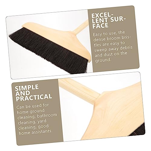 VALICLUD Besen Pferdehaar mit Edelstahlgriff Hochleistungs Haushaltsbesen für Holz und Fliesenoberflächen Weiche Borsten für und Außenbereich – Bild 6