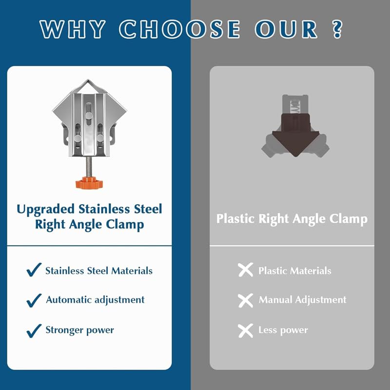 Morsetti Angolari 90° In Acciaio Inox - BL-TL247 Per Lavorazione Legno, Metallo E Vetro | Set Da 4 Pezzi - Foto 6