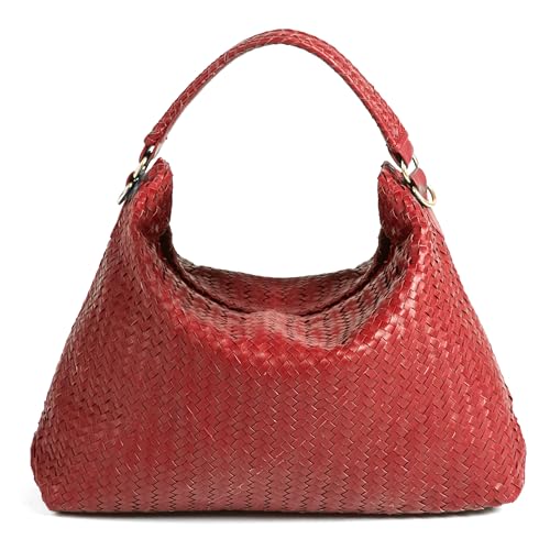 Image of Jild Hobo Style Woven Bag for Women - Soft Handmade Genuine Leather Work Tote Bag - Cross Body Womens Purse