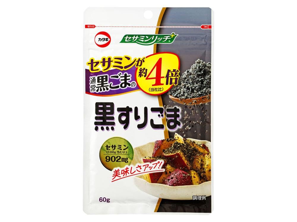 Amazon.co.jp: カタギ食品 セサミンリッチ 黒すりごま 60g×5個 : 食品