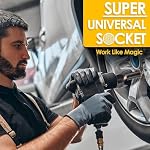 Universal Socket Tools, Gifts for Men Husband Dad Handyman Boyfriend, Father's Day Birthday, Cool Gadgets Wrench Set with Power Drill Adapter-Black