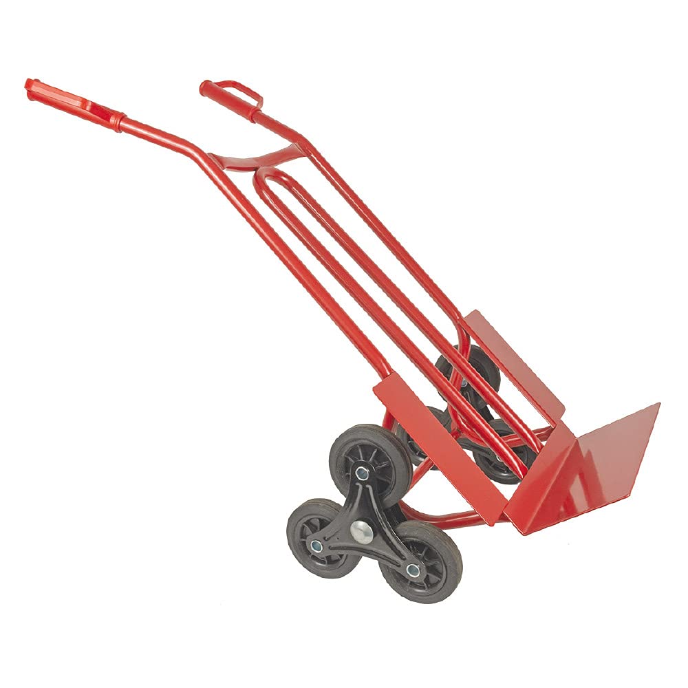 TRESTLES S01HS Rot Sackkarre | Treppensteiger | Sternräder | Stahlgestänge | pannensicheres Rad | 250 kg Tragkraft | Made in EU