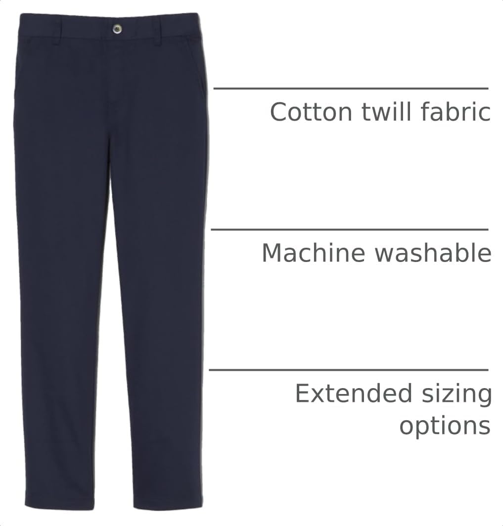 French Toast Girls' Pull-On Straight Fit Stretch Twill Pant