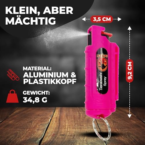 2 x Wilhelm Pfefferspray 16 ml Schlüsselanhänger pink Tierabwehr Selbstverteidigung CS Gas KO Spray hochdosiert (ca. 2 Mio. Scoville) effektives Verteidigungsspray