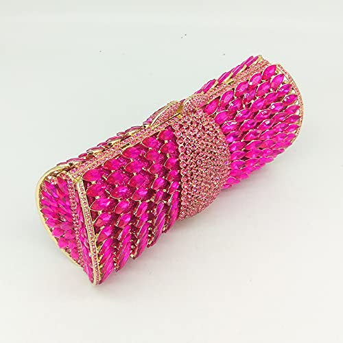 Image of Boutique De FGG Mini Sparkly Crystal Clutch Purse for Women,Evening Bags with Spikes,Wedding Party Rhinestone Clutch Handbag