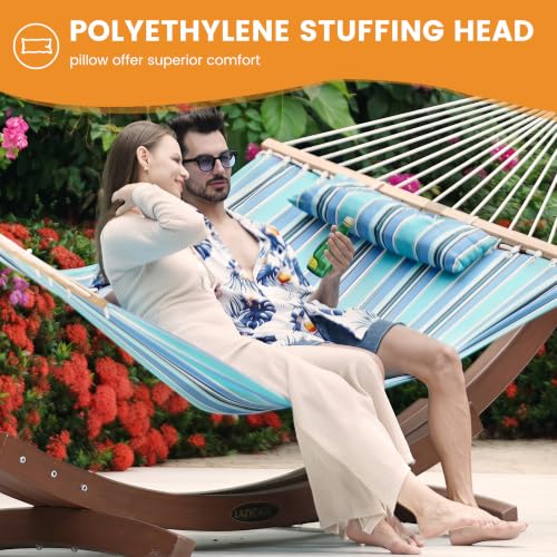 Image of Lazy Daze 12 FT Sunbrella Fabric Hammock, Non-Fading Double Outdoor Hammock