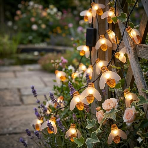 Image of ZALAR 18 LED Honeybee String Lights - 220v Operated LED Lights, 14ft Honeybee Garland with Warm White Glow for Bedroom, Wedding, Party, Diwali,Indoor Outdoor Garden Decor