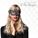 Masquerade Mask for Couples Women and Men - 3 Pack Venetian Gold and Black Lace, Mardi Gras Mask - Image 2