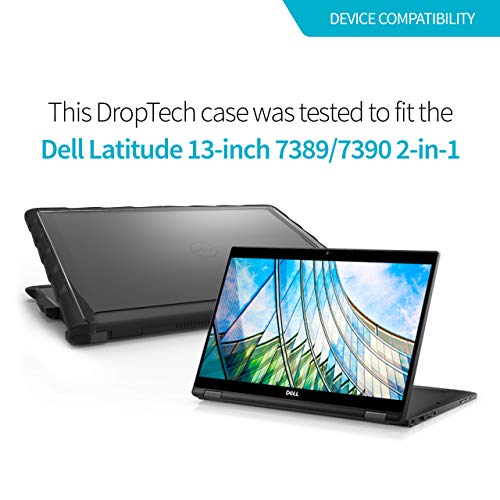 Gumdrop DropTech Case Designed for Dell Latitude 7389 and 7390 13 Inch 2-in-1 Laptop for K-12 Students, Kids - Black, Shock Absorbing, Extreme Drop Protection