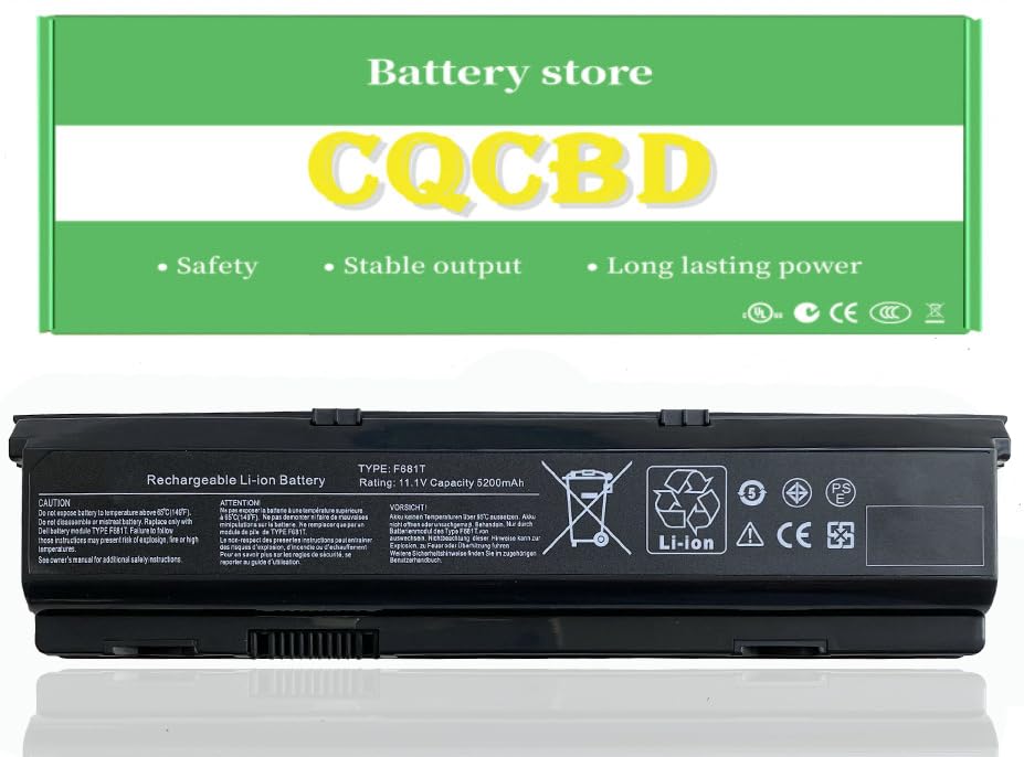 Replacement Battery for Dell Alienware M15X R1 D15X P08G D951T F681T, T780R 0F681T, W3VX3, 0W3VX3, 0T780R SQU-722 SQU-724 for SMP (6Cell 11.1V/56WH)