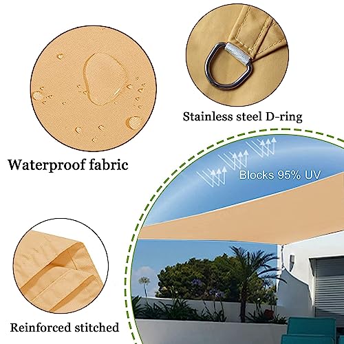 Voile d'ombrage imperméable rectangle avec protection UV pour terrasses