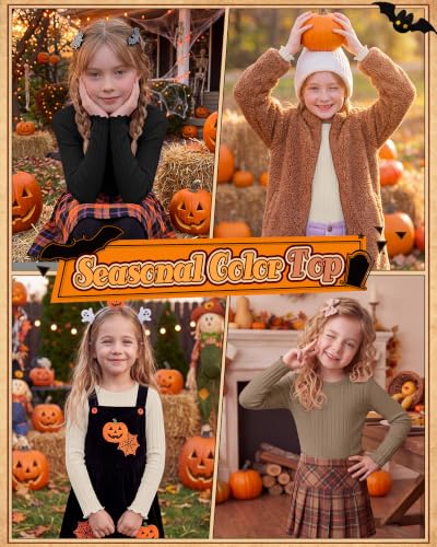 Image of 3 Pack Toddler Girls Cute Long Sleeve Cotton Shirts