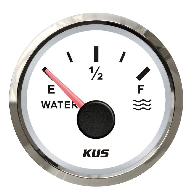 Marine RV Water Level Gauge, Wholesale Kus Water Level Gauge Meter Indicator, 52mm/2in Water Level Gauges 9-32V DC Smart Alarm for Marine Boat RV 0-190ohm