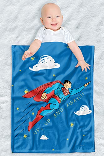 Image of LOGOVISION Superman lightweight baby blanket, 30"X40", Up Up and Away Unisex for infants Girls & Boys