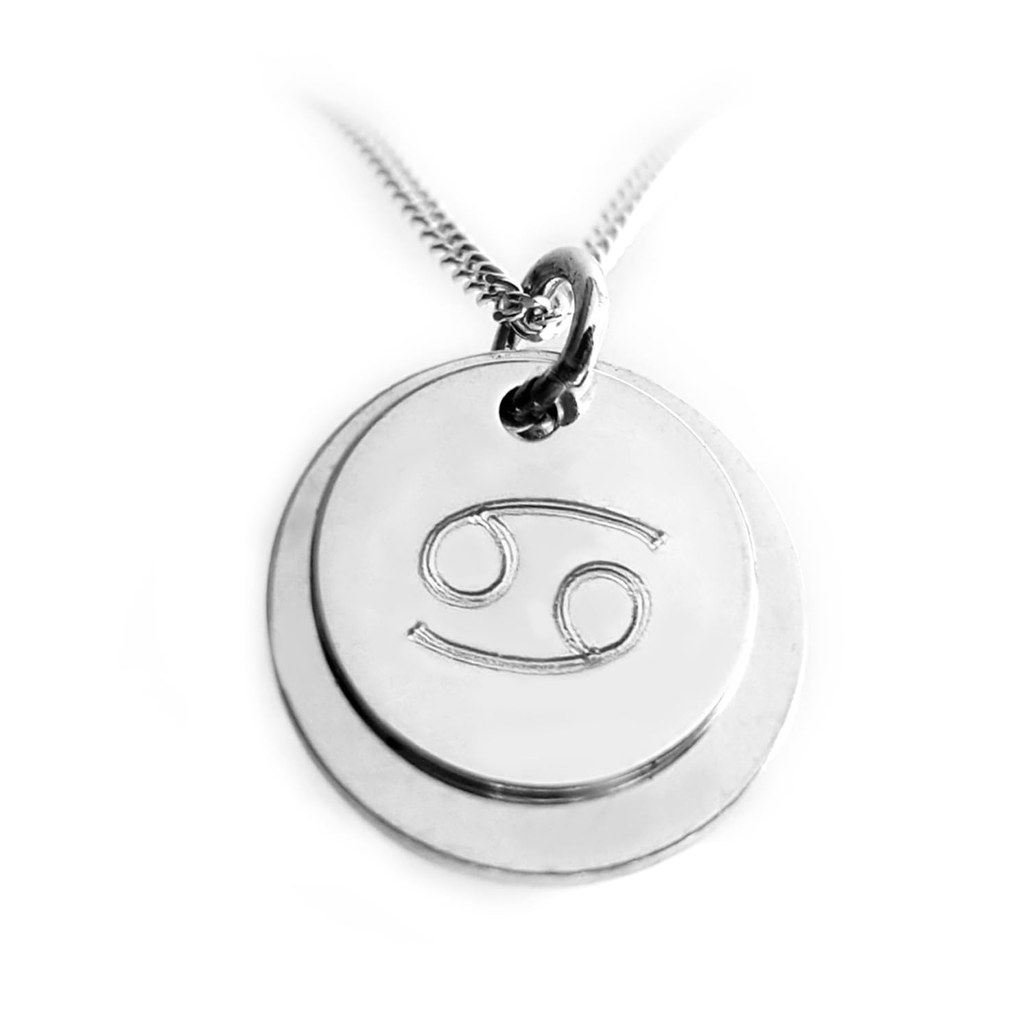Personalisierte Sternzeichen Kette, Doppelanhänger, 925 Silber,