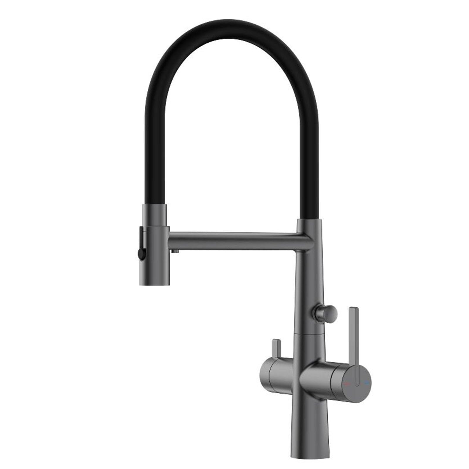 Grifo Cocina Flexible con Osmosis 4 Modos Rotación 360° Grifo Fregadero Extensible Cobre,gris Pistola