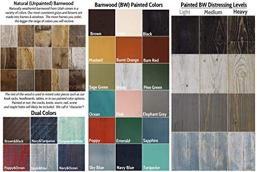 Long Window Pane Mirror With Decorative Coat Hooks, (36.5 X 18 Inches) 10 Pane Frame Rustic, Farmhouse Entryway Wall Decor, Wooden Hallway Windows, French Country Kitchen Apron Rack. Allbarnwood #TOP7