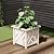 Lattice Design Planter Box - 14.75-Inch-Square Decorative Outdoor Flower or Plant Pot - Front Porch, Patio, and Garden Decor by Pure Garden (White)
