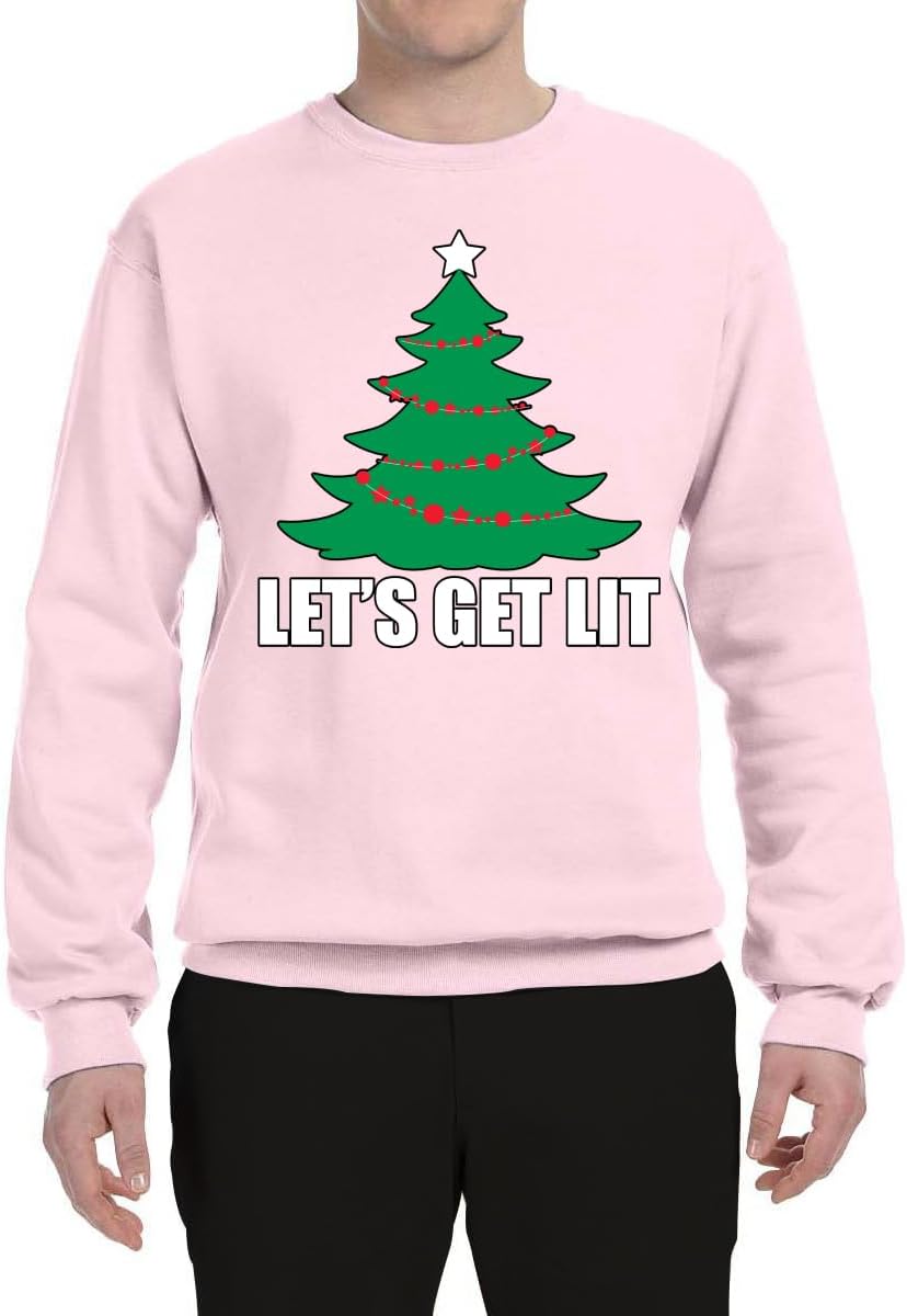 Wild Bobby Lets Get Lit Xmas Tree Christmas Unisex Crewneck Graphic Sweatshirt