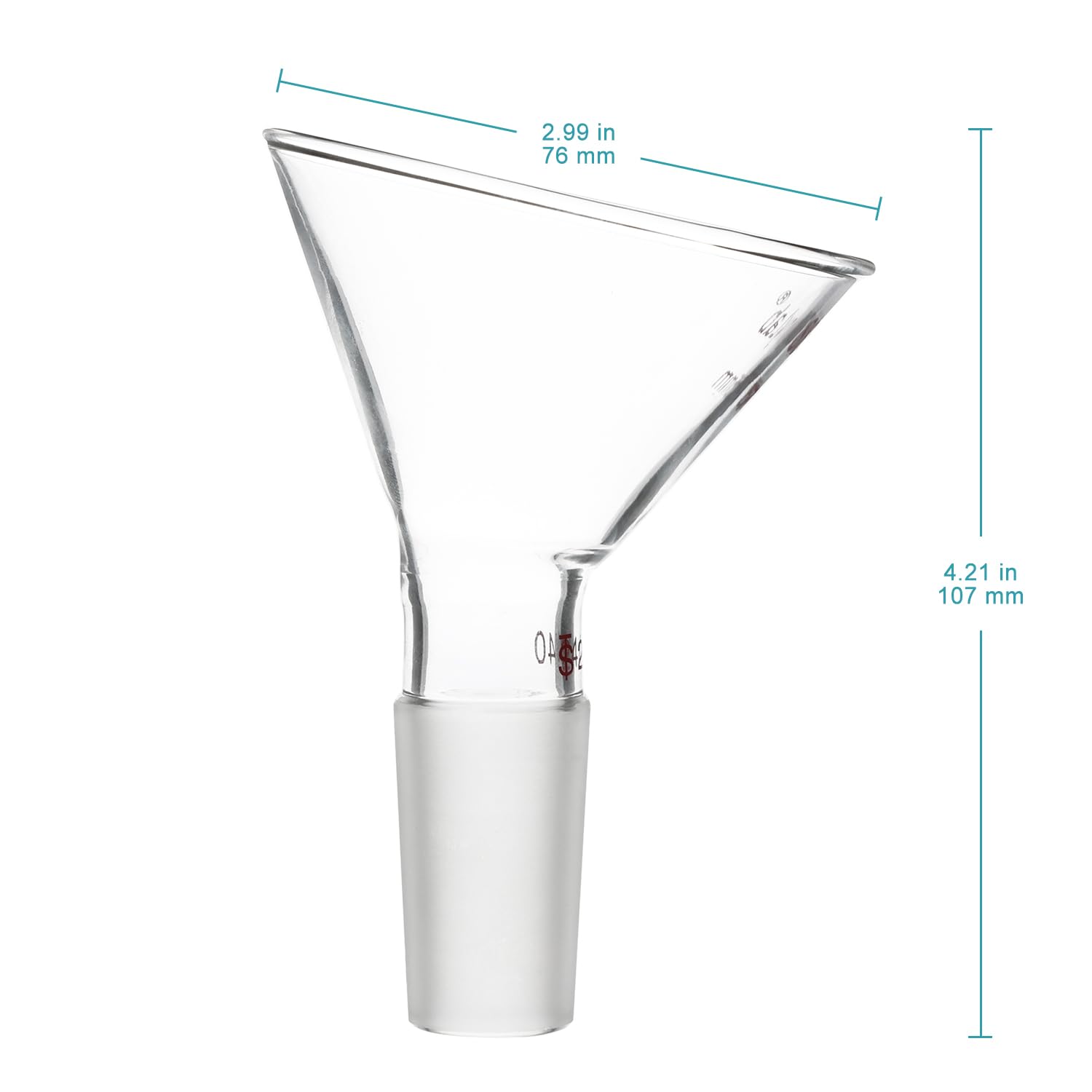 stonylab Glas Schräger Trichter, 60 Versetzter Borosilikatglas Pulvertrichter Schräger Dreieckiger Trichter mit 24/40 Standardgelenk für Ergänzung von Labormaterialien, 75 mm