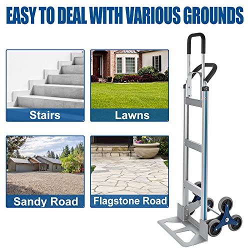 Topdeep TOPE52342 2 In 1 Aluminum Hand Truck 650 Lb Capacity, Heavy Duty Stair Climbing Cart thumb #7