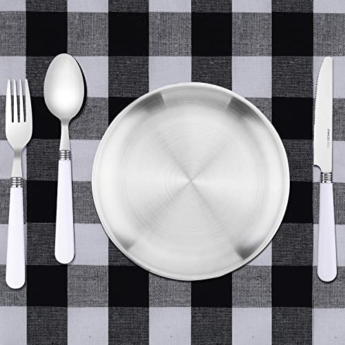 Camping Mess Kit,12 Piece Silverware Kit Cutlery Organizer Utensil Picnic Set,Camping Dishes For 2, Stainless Steel Plate Spoon Fork Serrated & Butter Knife Wine Opener Napkin，Camp Kitchen & Hiking #TOP4