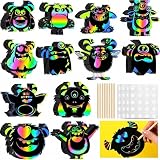 Exciting Variety of Monster Designs: enjoy 60 monster theme scratch paper for you with 12 unique styles, 5 cards for each style; Never run out of fun and excitement with these scratch cards that cater to every child's taste; With different sizes and ...