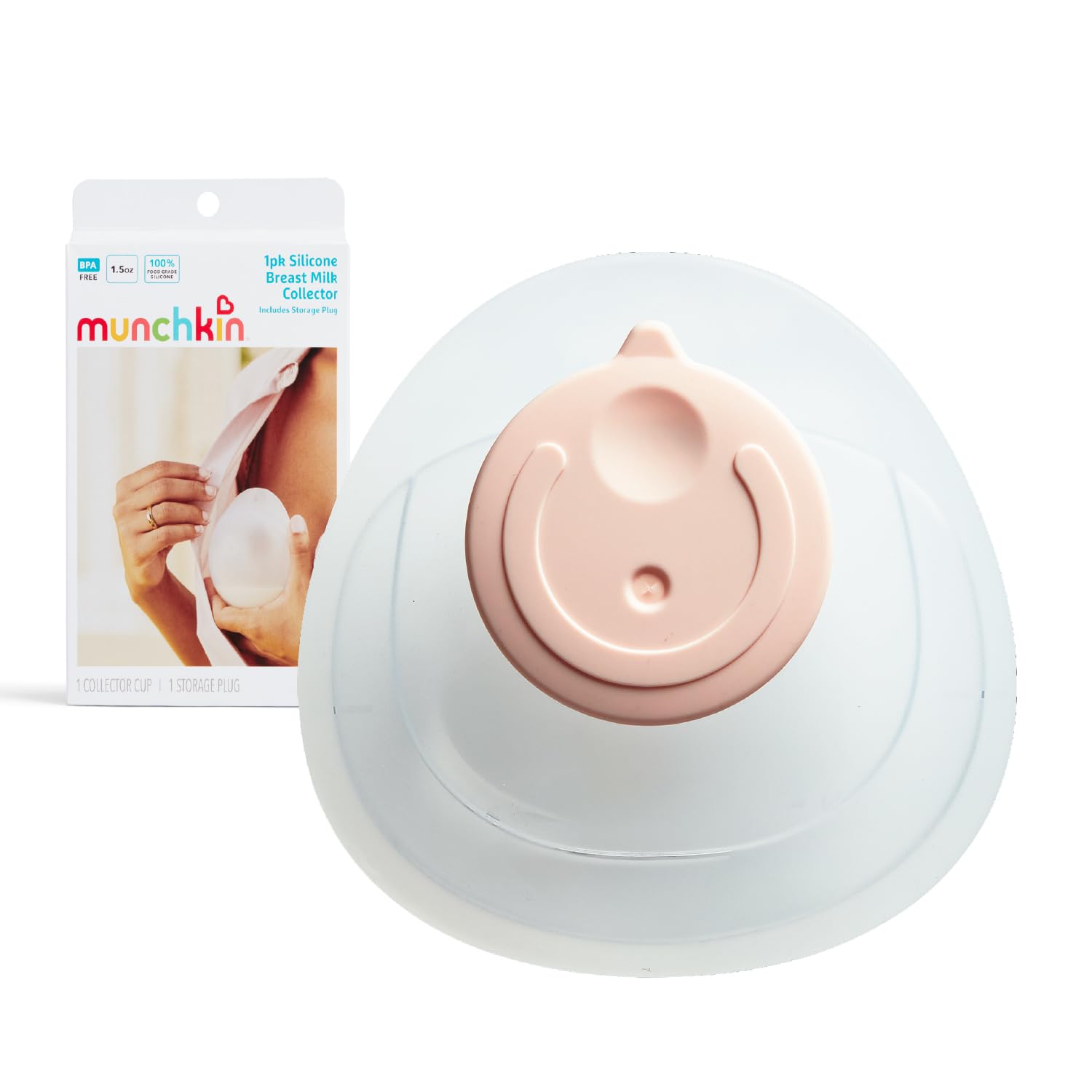 Munchkin Collecteur de Lait Maternel en Silicone | Collectez le lait maternel du sein opposé pendant l’allaitement | Facile à utiliser | Design ergonomique | Essentiels pour bébé et allaitement
