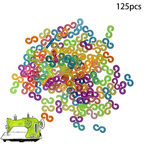 Xiton 125 Stücke Webstuhl S Clips Regenbogen farbige Nachfüllung S-Clips kompatibel mit Verbindungswebstuhl Band Schmuck Armbänder Machen Werkzeug