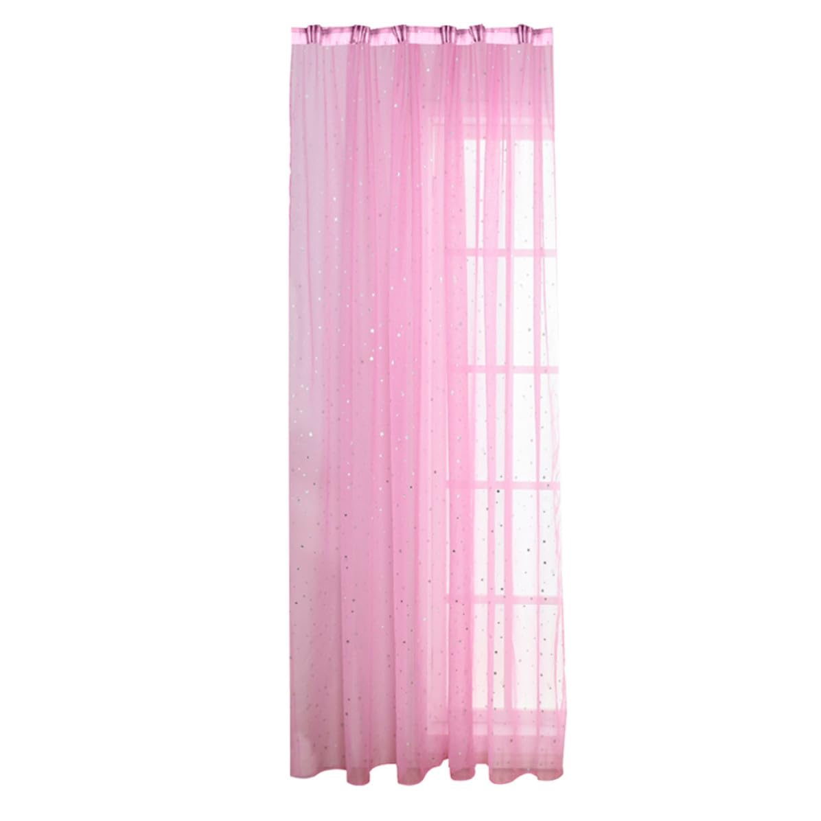 Cortinas de tul rosa con estrellas para decorar tu sala y proteger el hogar del sol