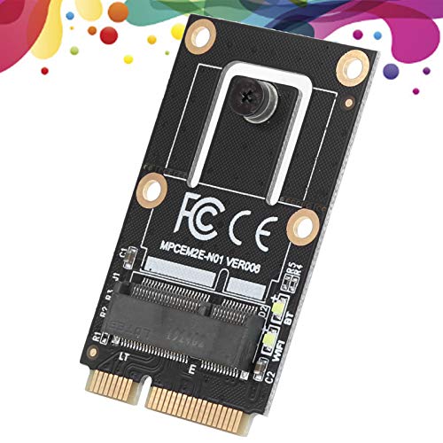 Adaptador Mini PCIe a M.2, Conversor WiFi Bluetooth con 4 Interfaces para Antena para AX200 9260 8265 8260, Interfaz M.2 E Key a Mini PCIe, No Requiere Driver miniatura 3