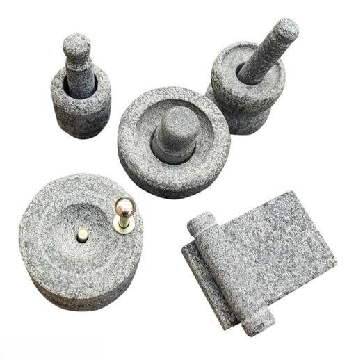 Mini Stone Kitchen Set |Grinding Stone with Mortar & Pestle | Pretend Play Toy | Cultural Learning Toy | Ideal for Pooja, Griha Pravesh, Return Gifts & Home Decor (Medium-3 inch)-image-12