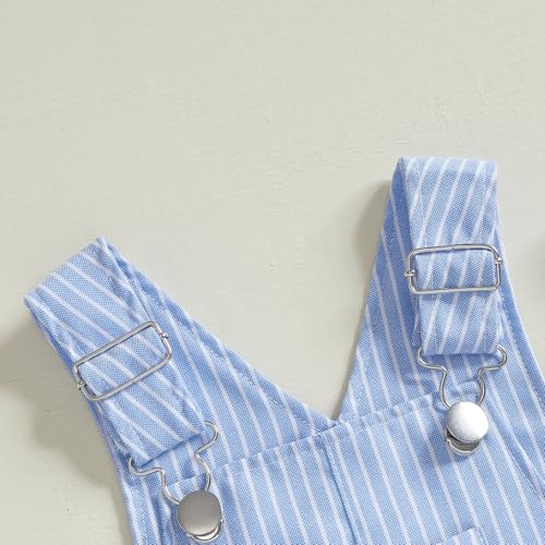 Toddler Boys Striped Shortall Suspender Jumpsuit Sleeveless Rompers Infant Baby Stripe Print Short Overalls3