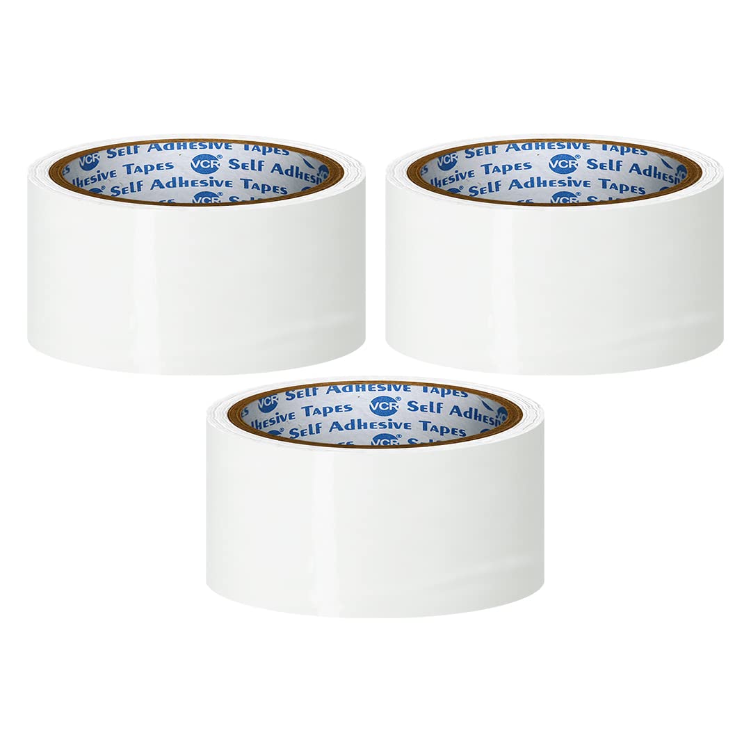 VCR White Color Tape - Milky - 50 Meters in Length - 48mm / 2" Width - 03 Rolls Per Pack - BOPP Self Adhesive Tape for Arts and Craft use, Box Packing, Office and Home use (B07RT8SD3M) Amazon Price History, Amazon Price Tracker