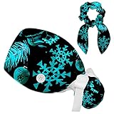 Gorra de trabajo con botones: la gorra quirúrgica está diseñada con botones en ambos lados de la cabeza, que pueden colocar las correas de la cubierta facial para aliviar tus oídos dolorosos, especialmente para médicos, enfermeras, dentistas o que necesitan usar cubierta facial durante mucho tiempo.