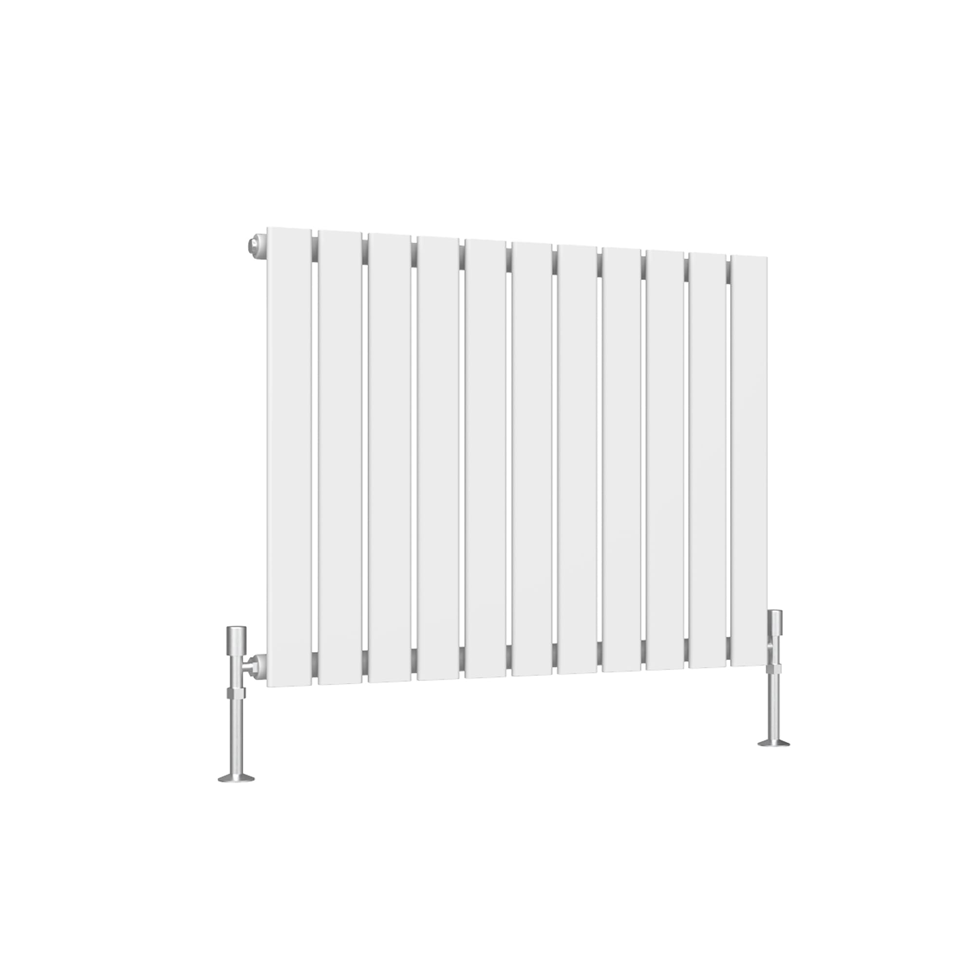 SLINE SANITARY White Flat Panel Designer Radiator 600x748mm Horizontal Single Column Wall Mounted Central Heating Radiator for Bathroom & Living Room