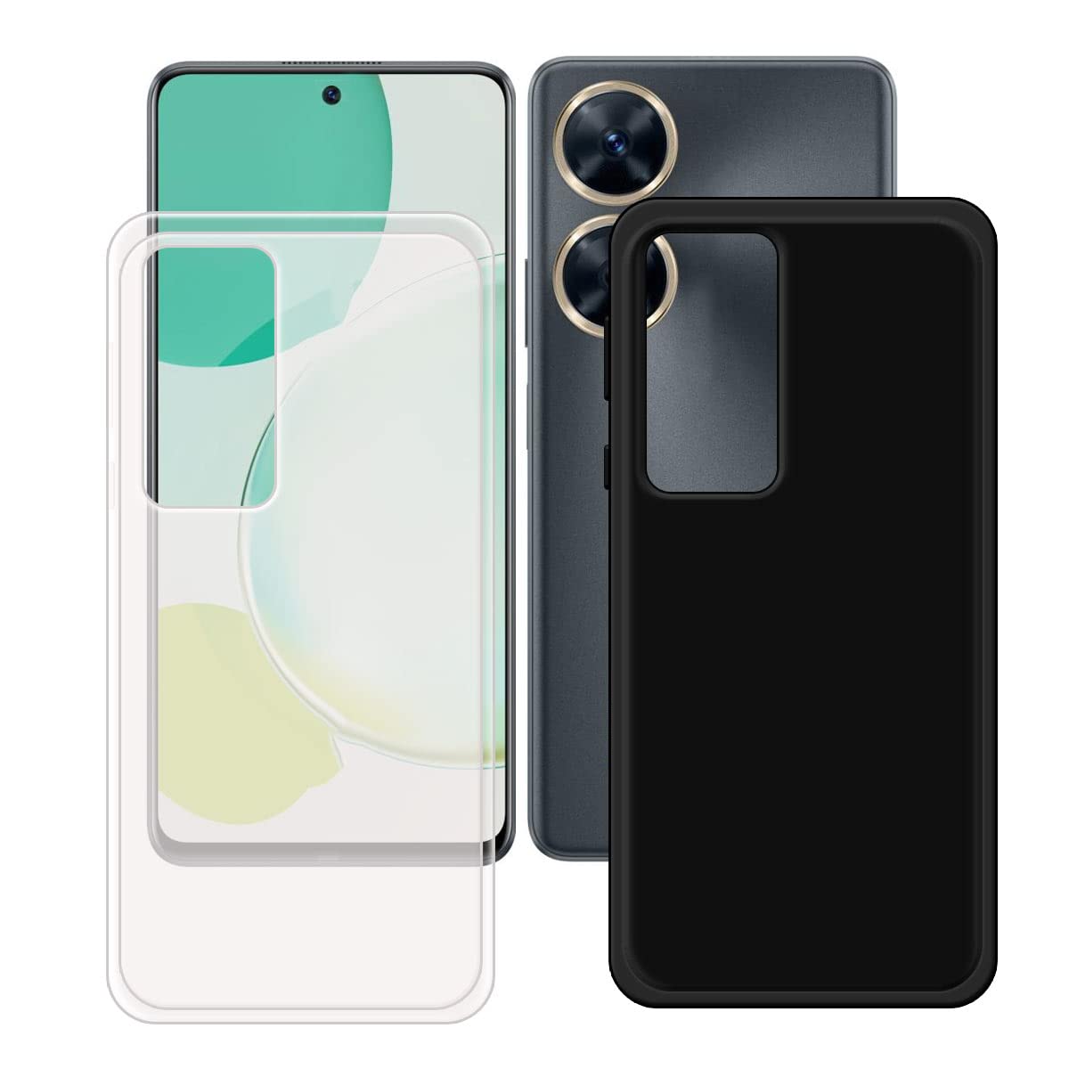 EASSGU TPU Silicone Custodia per HUAWEI Nova 11i (6.8 Inches), Cover Protettiva in Silicone TPU Motivo Dipinto Trasparente - Fiori 1