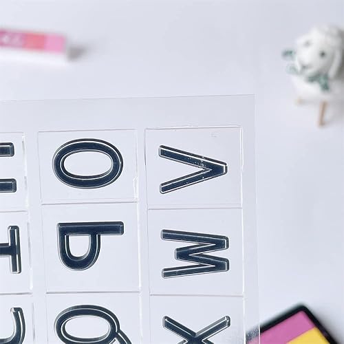 Miniatura 4 de Capital - 26 sellos transparentes del alfabeto, tarjetas de silicona con sentimientos, 26 letras mayúsculas, sellos transparentes para decoración de