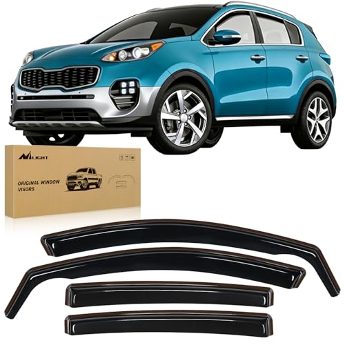Image of Nilight in-Channel Rain Guards for Kia Sportage 2017-2022 Side Window, 4PCS