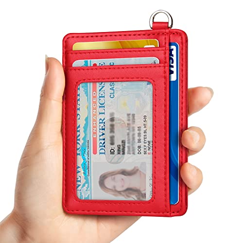 Image of Slim Minimalist Front Pocket Wallet, RFID Blocking Credit Card Holder Wallet with Detachable D-Shackle for Men Women