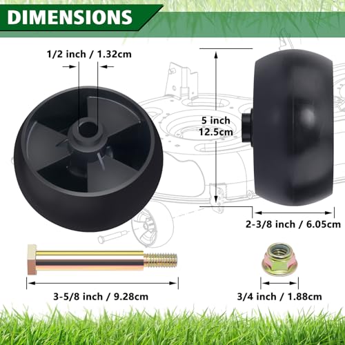 Mower Deck Wheel Kit - Dimensions