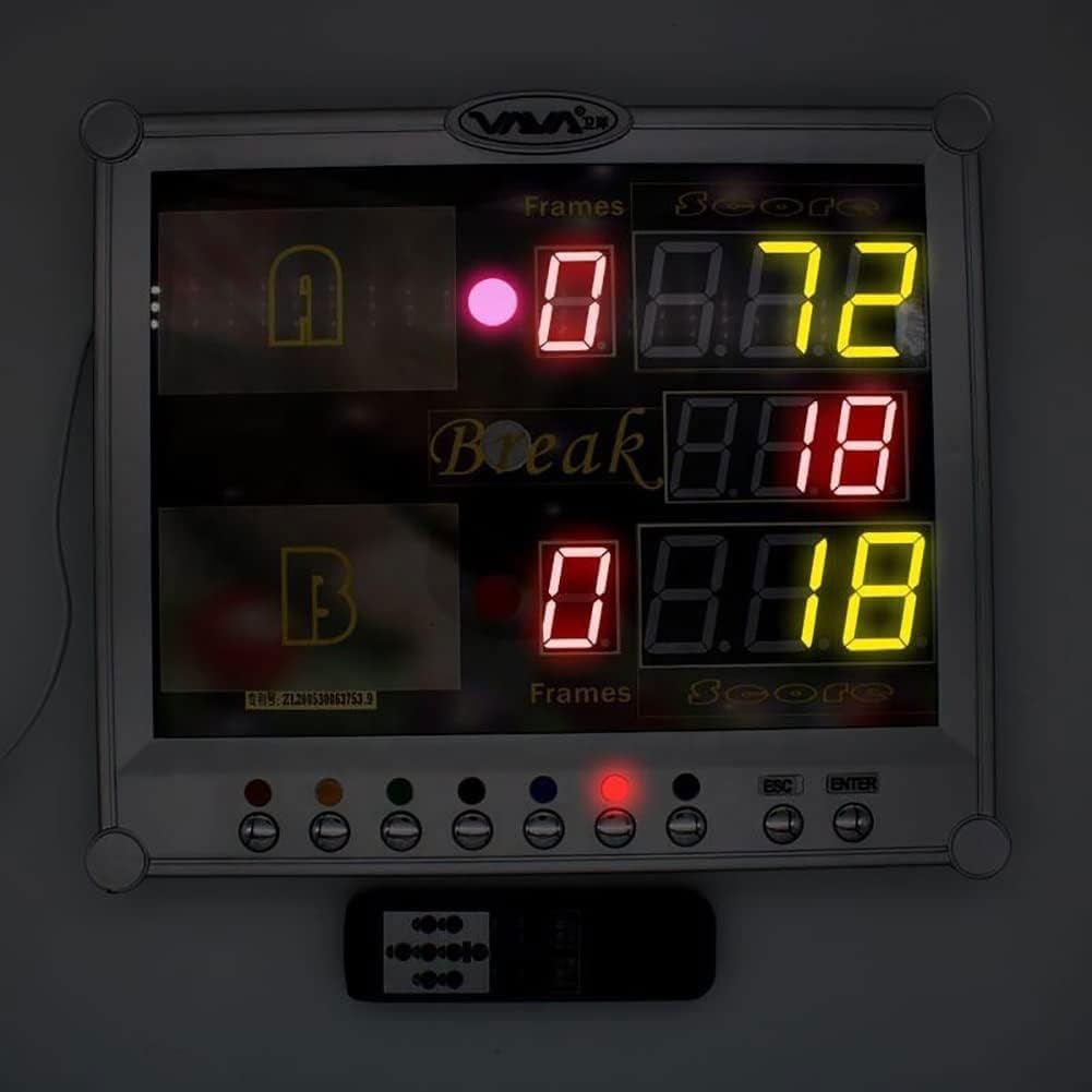 Tabellone segnapunti a LED per snooker, da 0 a 199 punteggi, con telecomando, display video digitale, da parete, per giochi al chiuso