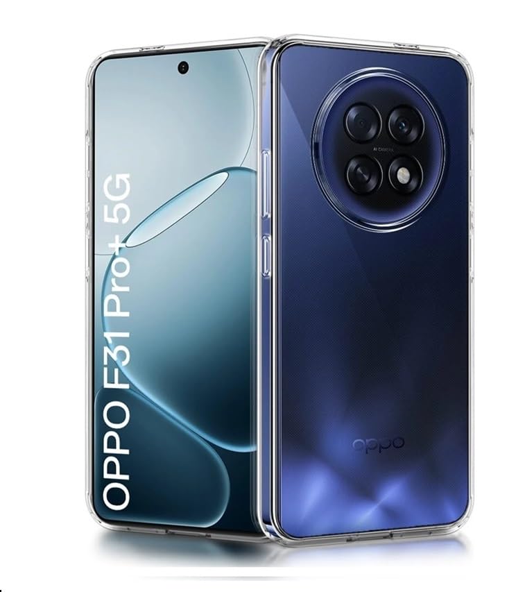 Image of REALCASE Silicone Back Cover Case, Scratch Resistant Protective Crystal Clear Transparent Shock Proof Back Cover Case for Oppo F31 Pro Plus 5G