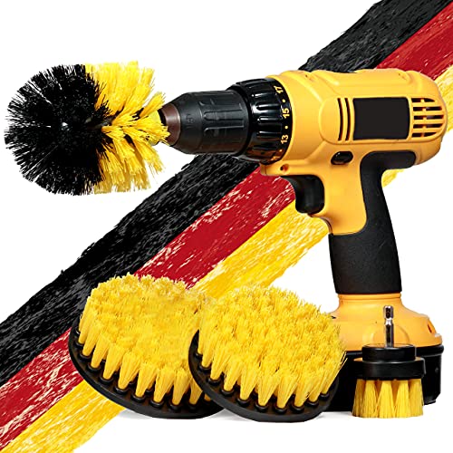 4 Stück Bürstenaufsatz Bohrmaschine Set, Reinigungsbürste Bürsten für Akkuschrauber 2''/ 3.5''/ 4''/ 5'', Mit Großem Drill Brush, Kompatibel Fast Bohrmaschine, für Grill, Badewanne, Auto & Felgen Cover