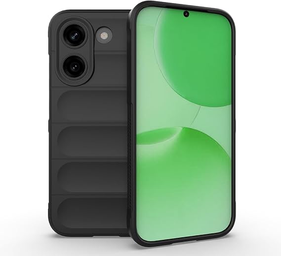 Coverzone Xiaomi Poco X8 Pro İle Uyumlu Kılıf TPU Oyuklu Arka Yüzey Z-Etnik Esnek Silikon Kapak Poco X8 Pro için O-tto Prime Silikon Kılıf Koyu Siyah