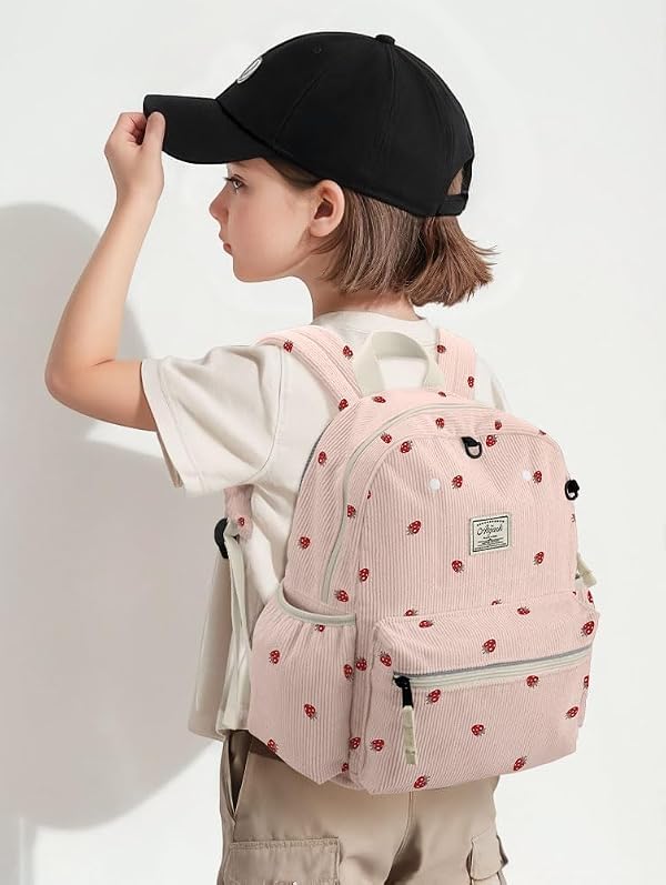 atgark Corduroy Toddler Backpack for Boys 2-5: Preschool Backpack for Boys Girls - Cute Kids Backpack for Boys 13.5" H Fit Folder by atgark - Used condition - Image 5