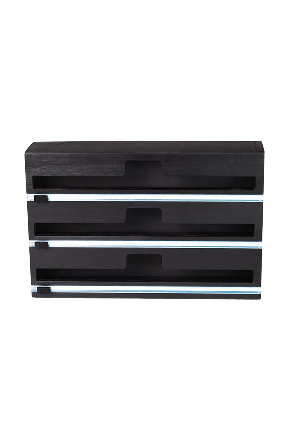 3-Slot Tin Foil & Wrap Organizer - Bamboo - Fits Standard 12” Rolls - Kitchen Drawers, Countertops or Wall Mounted - Precision Cutting - Aluminum Foil - Cling Wrap - Wax Paper - Space Saving